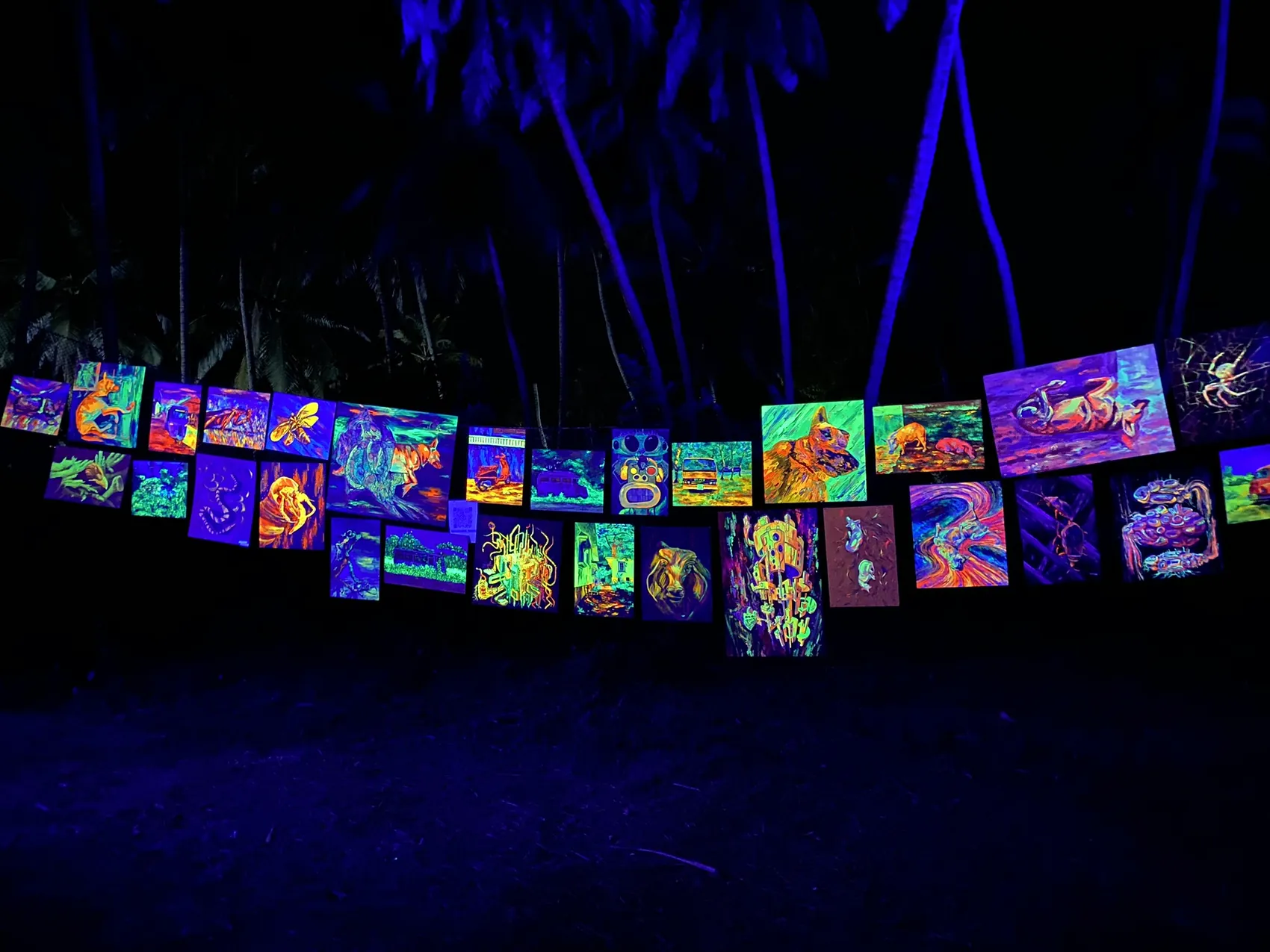 Exhibition view with paintings by Ilia Morozov